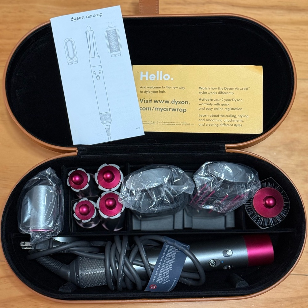 Dyson Hair Styling Set with Fuchsia and Silver